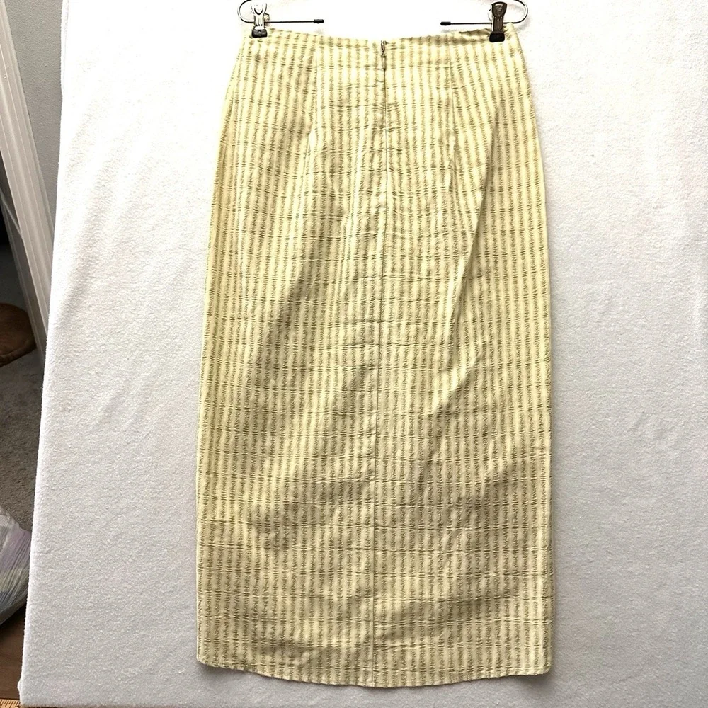Rebecca‎ Taylor Sz 6 Faux Wrap Lightweight Skirt Dark And Light Green